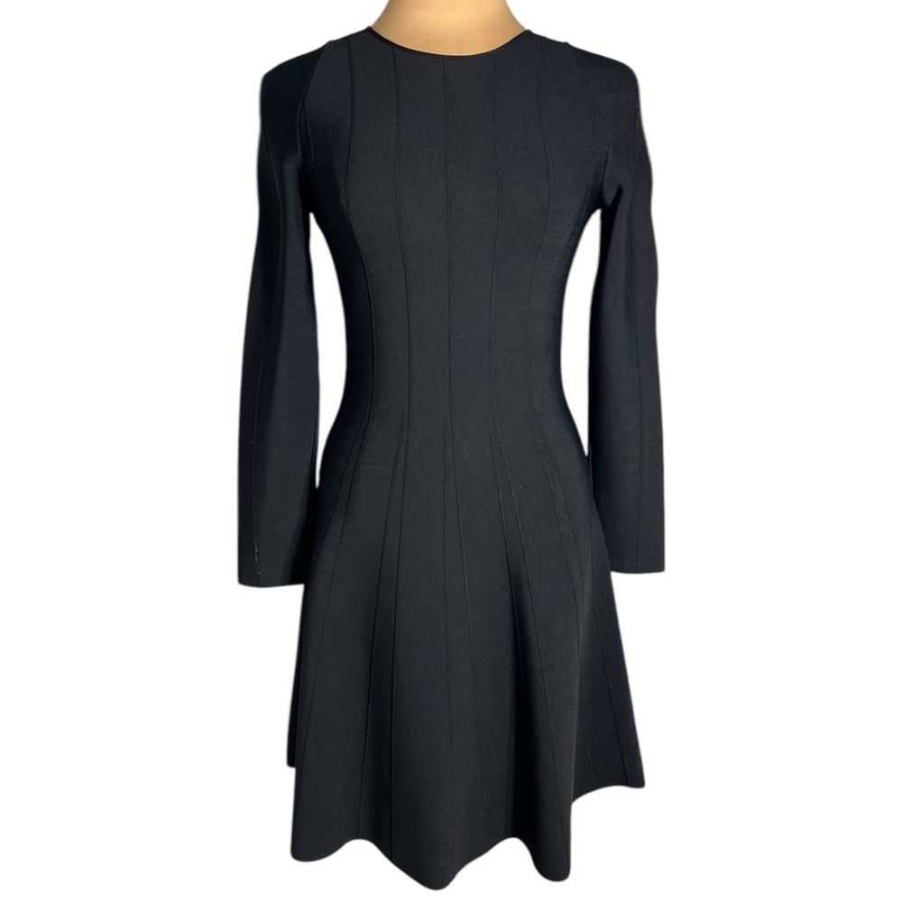 Giorgio Armani Black Long Sleeve Fit and Flare Knit Dress US size 6 M IT 42 - Picture 3 of 10